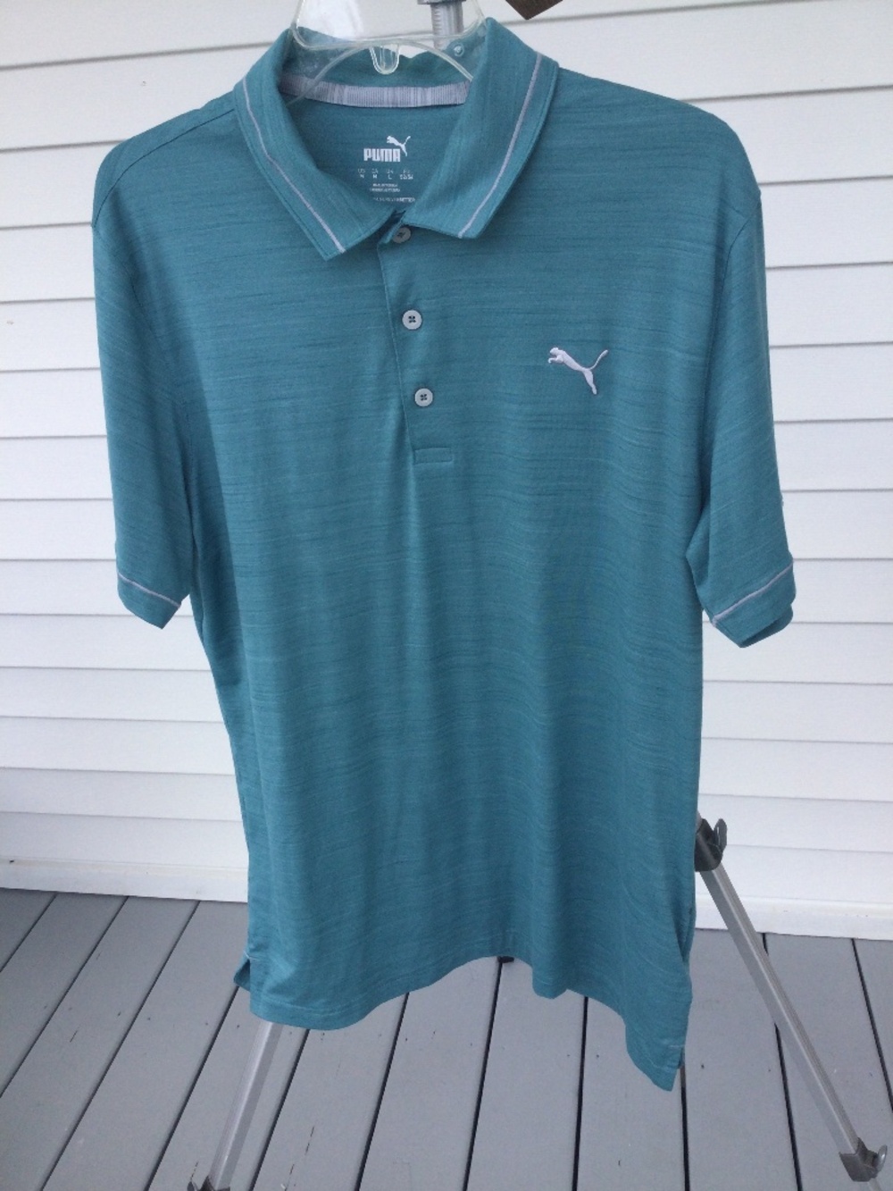 Men’s Puma Golf Shirt Aqua Green, Size Medium